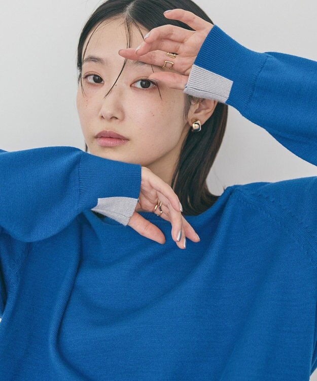 AMERICAN HOLIC バイパチラグランニットプルオーバー Blue