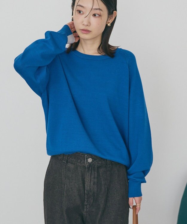 AMERICAN HOLIC バイパチラグランニットプルオーバー Blue