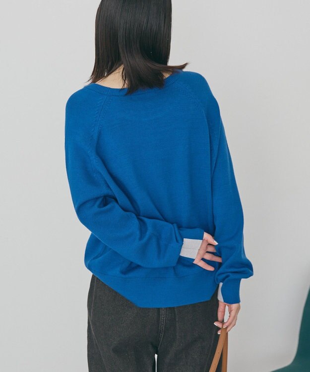 AMERICAN HOLIC バイパチラグランニットプルオーバー Blue