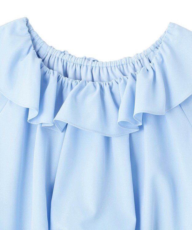 earth music&ecology 2wayオフショルバルーンヘムフリルブラウス Blue