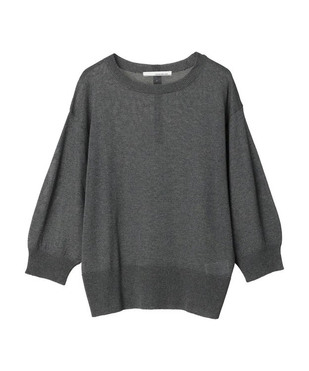 Green Parks ・ＥＬＥＮＣＡＲＥ　ＤＵＥバックパールシアー５分ニット Gray