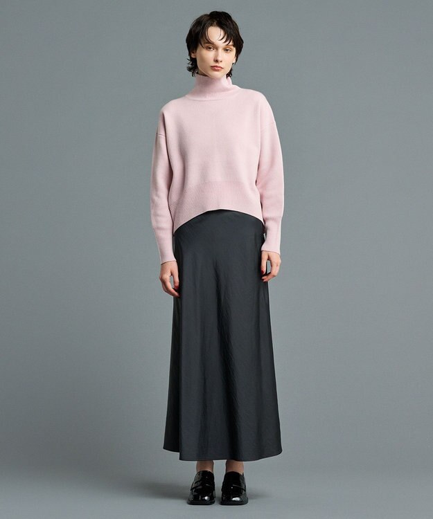 uncrave 【洗える】サテン フレアスカート（uncrave STANDARD） スレート