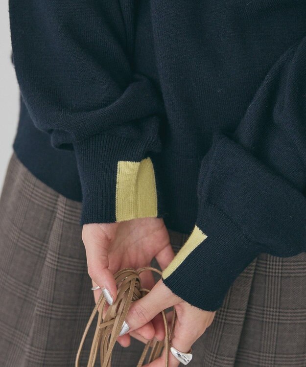 AMERICAN HOLIC バイパチラグランニットプルオーバー Navy