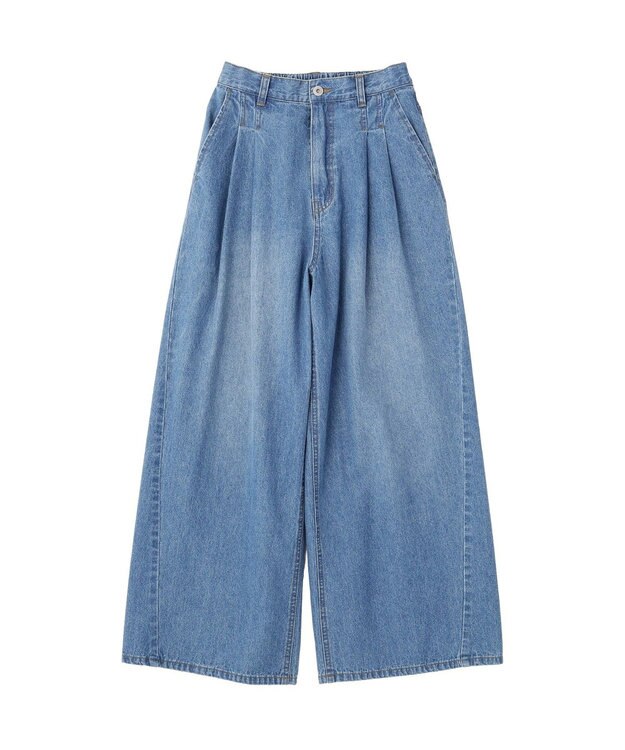 earth music&ecology イージータックワイドデニム Light Indigo