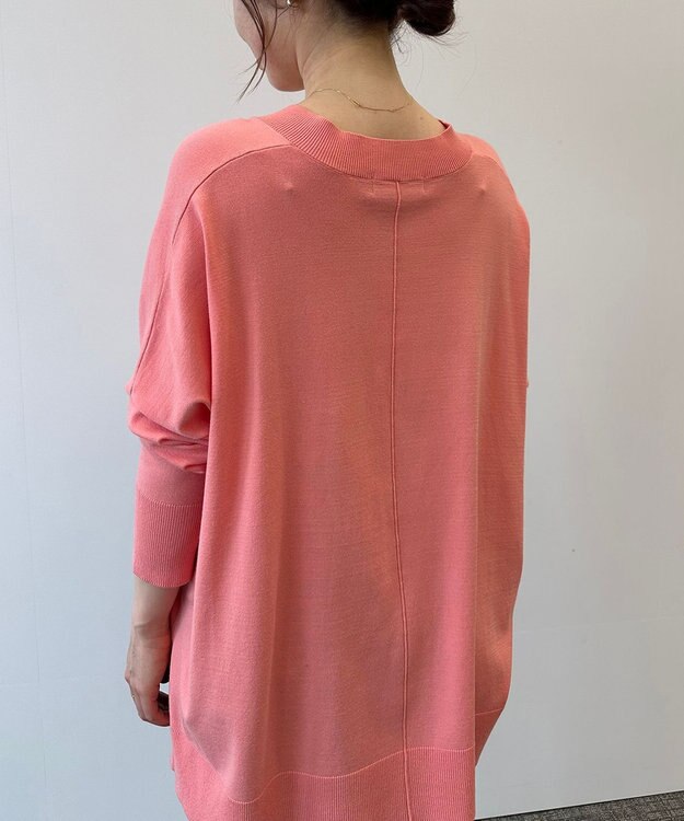 UNFILO 【抗菌防臭】スタイルアップニット NEW Ｖネック ピンク