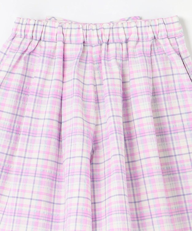 ANY KIDS チェック柄キュロット ラベンダー