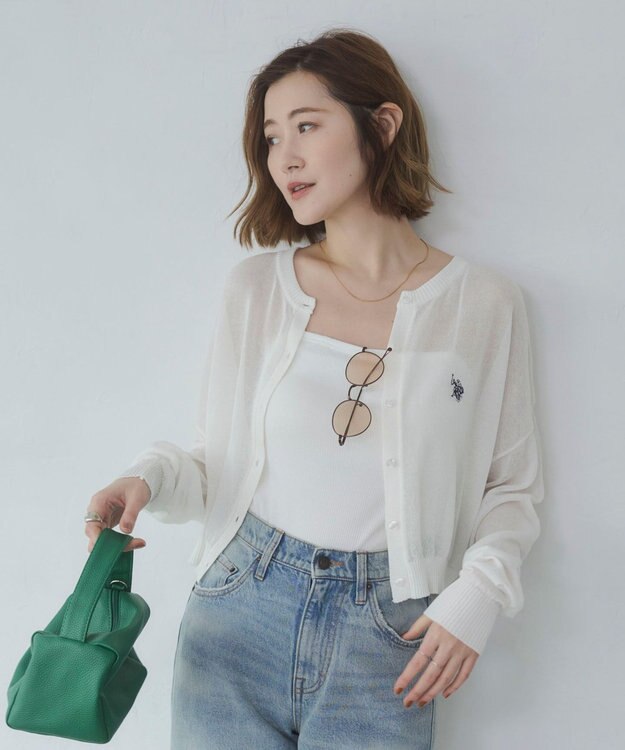 WEGO U.S. POLO ASSN.別注 シアーカーデ ホワイトアイボリー