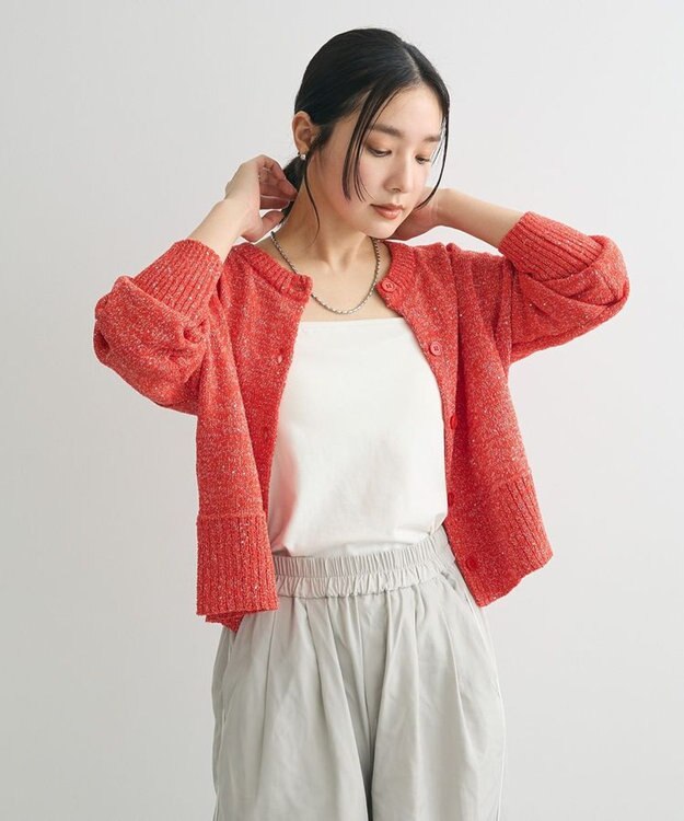 Green Parks ２ｗａｙ　スパンコールニットプルオーバー Red