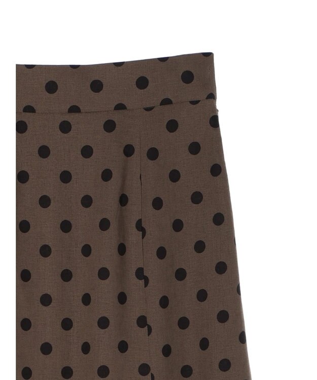 YECCA VECCA レーヨンリネンドットマーメイドスカート Brown