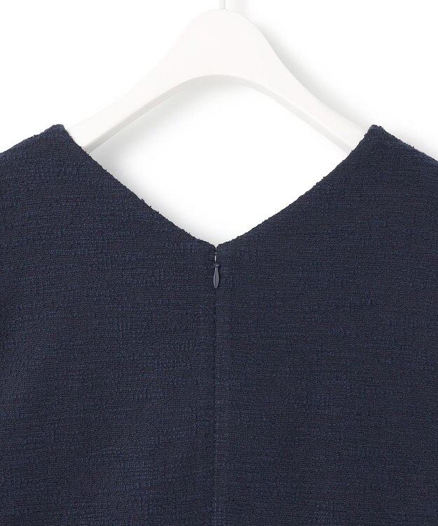 ICB L 【WEB限定・洗える】 ツイードインレイ ジャンパースカート ワンピース ネイビーブルー系