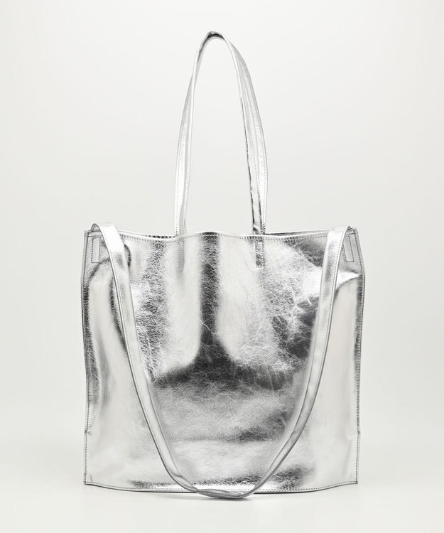 blancle メタリックレザー ガゼット2wayトートバッグ SILVER