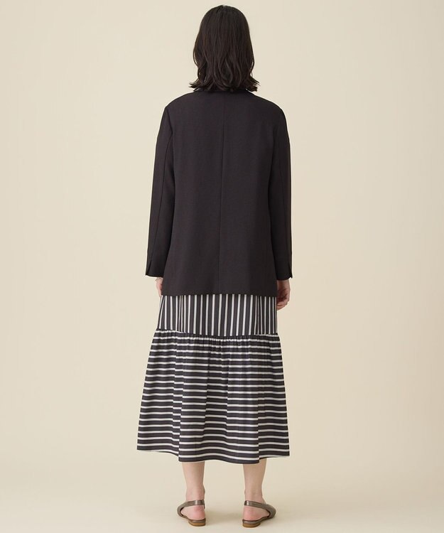 自由区 S 【セットアップ対応】リネンライクシンセティックテーラード ジャケット ダークブラウン