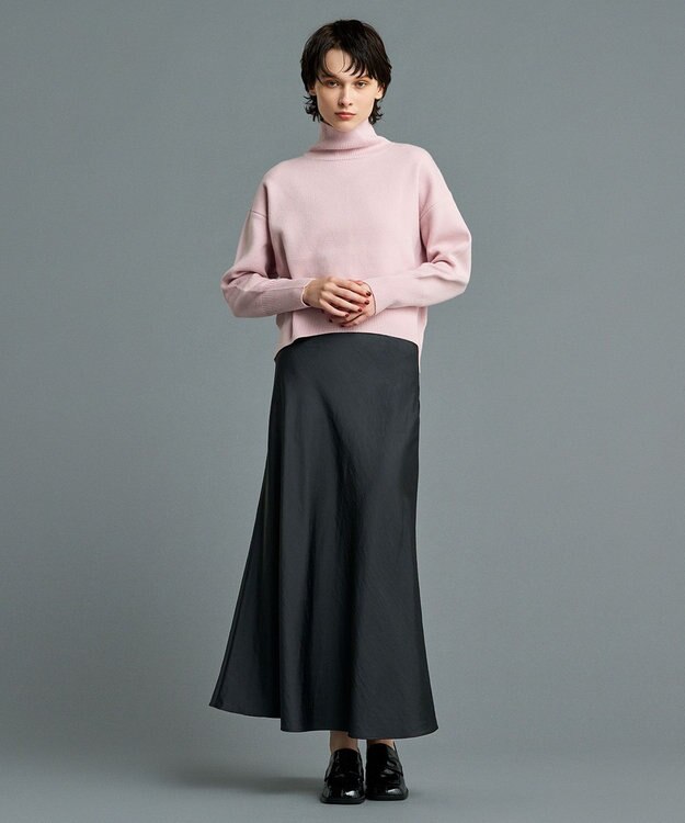 uncrave 【洗える】サテン フレアスカート（uncrave STANDARD） スレート