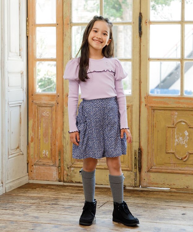 組曲 KIDS 【150-160㎝】Tiny Rose キュロット ネイビー