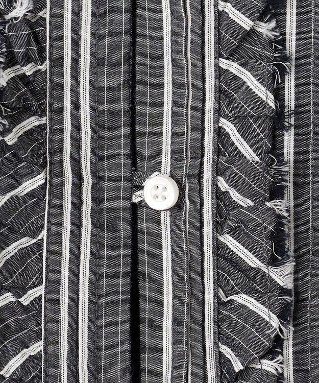 J.PRESS YORK STREET 【WOMEN】タイプライターフリンジ ブラウス ブラック系1