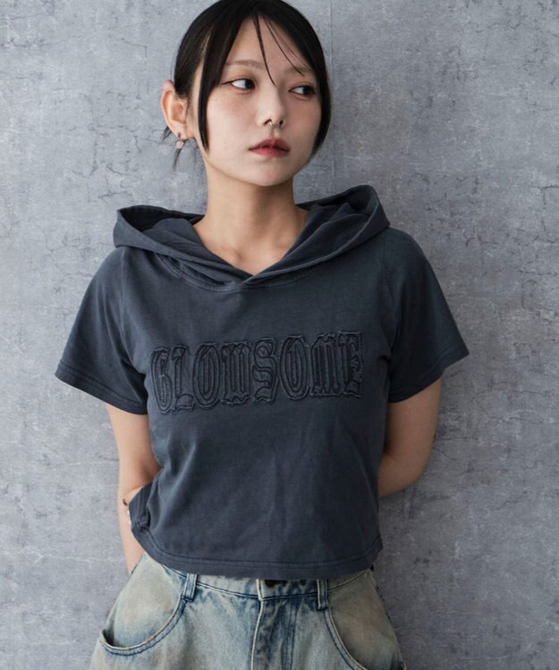 WEGO ピグメントフードちびT ネイビー