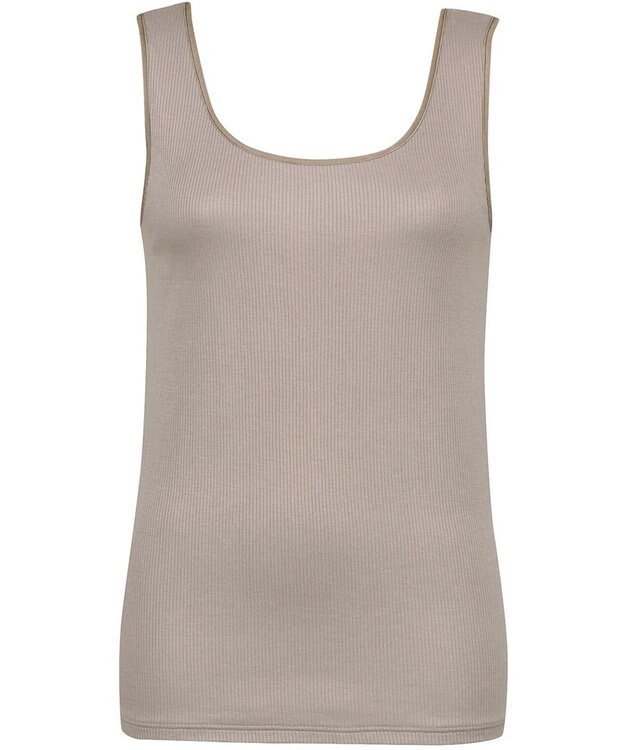 Wing タンクトップ 【ブラがひびきにくいリブインナー】 ブラがちら見えしにくい 肌側綿100%(身生地部) 吸汗速乾性(身生地部) ノースリーブ EL1110 ウイング／ワコール ブラウン