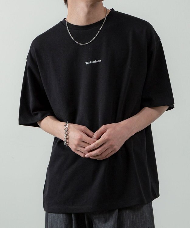 WEGO アクセ付きフォトグラフィックT（SS） ブラック