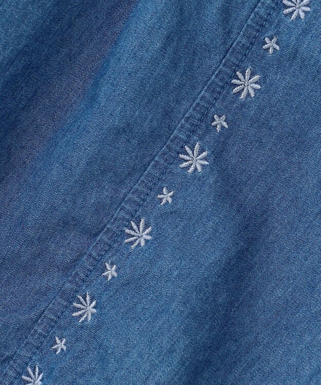 組曲 KIDS 【150-160㎝】 ブルーフラワーデニムキュロット ネイビー