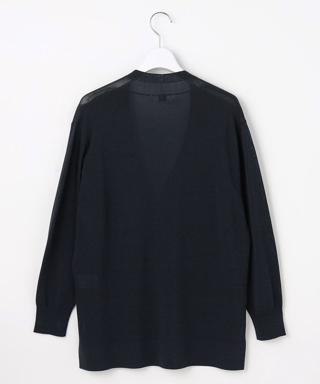 J.PRESS LADIES COOL ヴィスコース ミドル丈 カーディガン ネイビー系