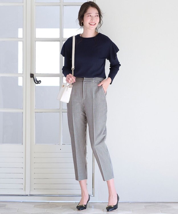 ANY SIS 【洗える】褒めらレディ テーパード パンツ ギンガムチェック