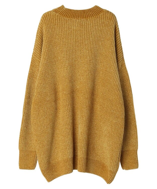 earth music&ecology シャイニーベロアモールチュニック Mustard