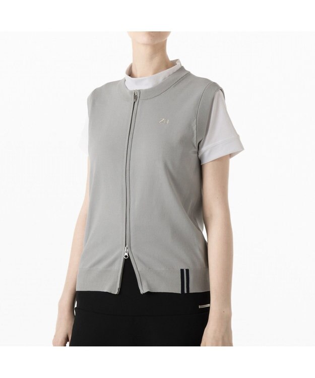 ZERO HALLIBURTON ジッパーサマーニットベスト ZHG-W5S3a 82976 シルバーグレー