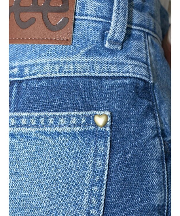 earth music&ecology Ｌｅｅ×ｅ．ｍ．ａ．ｅ　切替デニムフレアパンツ Indigo