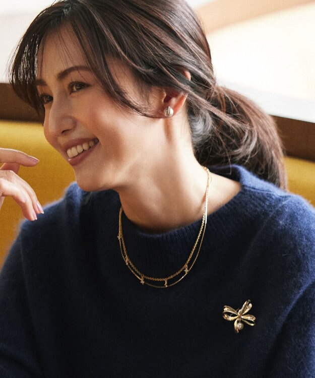 組曲 フラワービジューチェーンネックレス ゴールド系