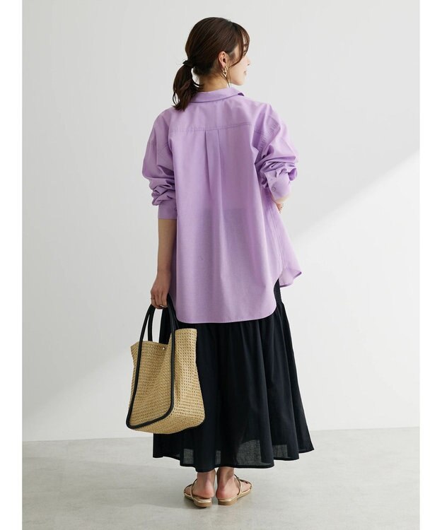 Green Parks 綿麻混レギュラーシャツ Purple