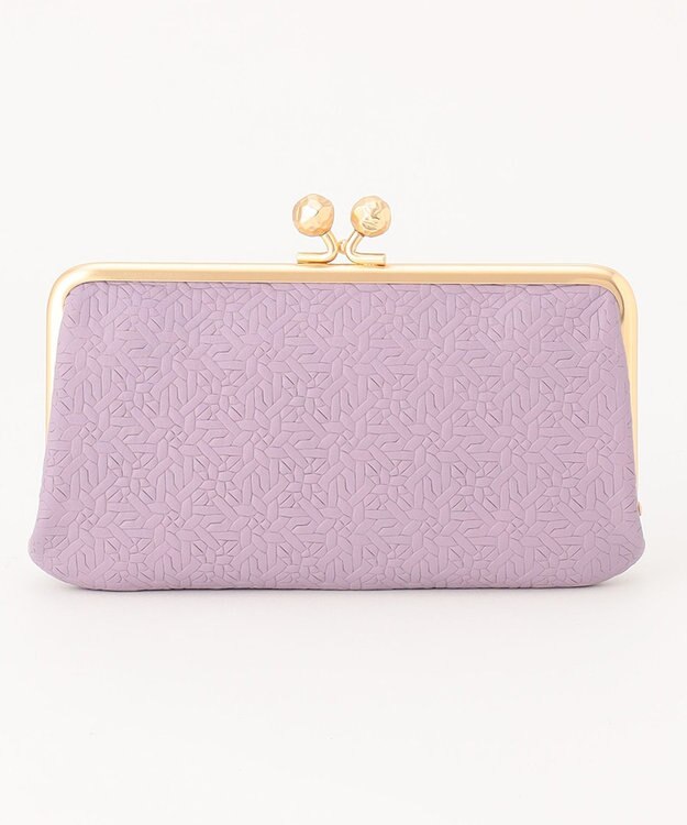 UNBILLION perche 抗菌レザー型押しがま口長財布 ラベンダー