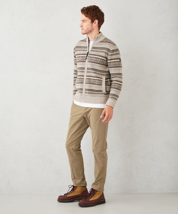 JOSEPH ABBOUD MOUNTAIN 【UNISEX】総裏フルZIPフェアアエル柄 ニットブルゾン ベージュ系7