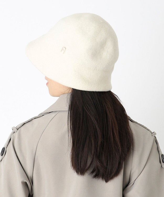 MOONBAT FURLA(フルラ) バスク つば裏ラインクロッシェハット 日本製 オフホワイト