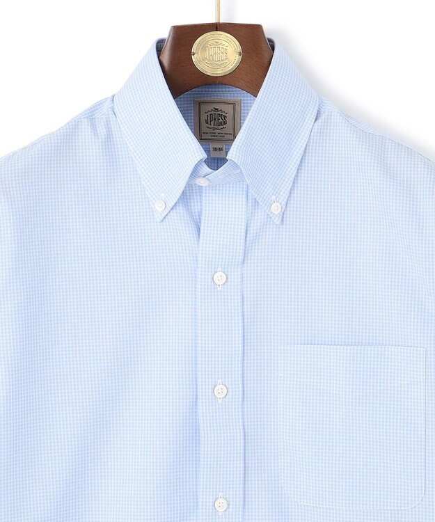 J.PRESS MEN 【Single Needle Tailoring / 形態安定】ミニギンガムチェック シャツ / B.D. サックスブルー系3