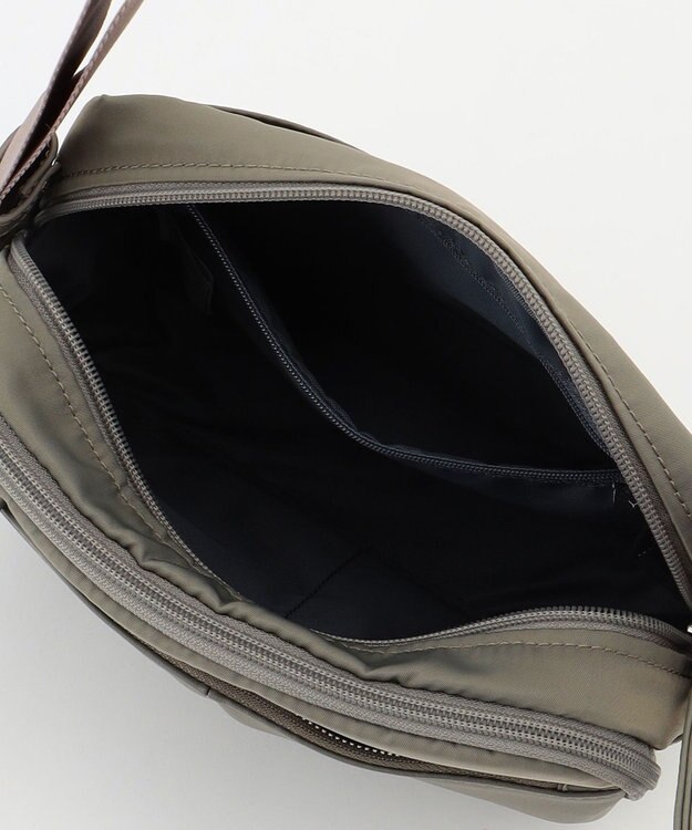 Y'SACCS ナイロン×牛革コンビシリーズ　横型ショルダーバッグ　SSサイズ グレージュ