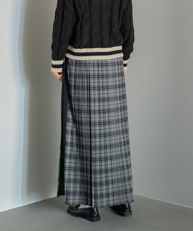 AMERICAN HOLIC シャギーチェックプリーツスカート Green