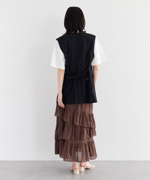 YECCA VECCA アシメラッフルスカート Brown