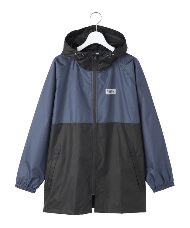 MOONBAT EDWIN(エドウィン) バイカラー  レインパーカー ブラック
