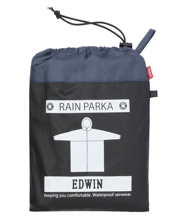 MOONBAT EDWIN(エドウィン) バイカラー  レインパーカー ブラック