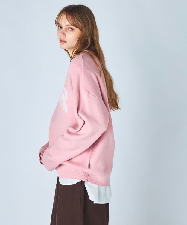 OP／FILA 【ocean pacific】ロゴ入りクルーニット ピンク