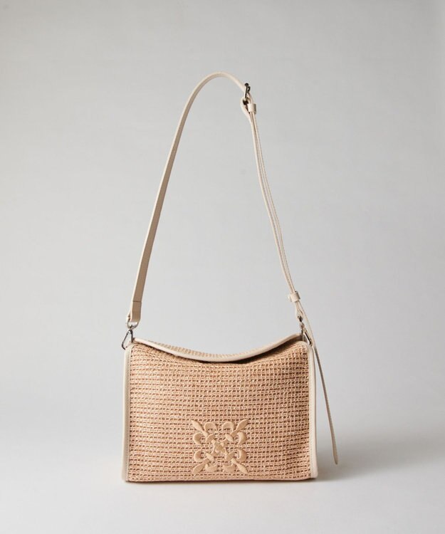 russet ナイロンラフィアショルダーバッグ(CE-1713) Ivory