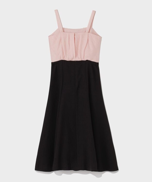 GRACE CONTINENTAL リネンライクバイカラーワンピース ピンク