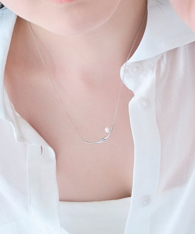 Phoebe 【金属アレルギー対応】スライヴパールネックレス　シルバー/全長:43～46cm/ニッケルフリー シルバー
