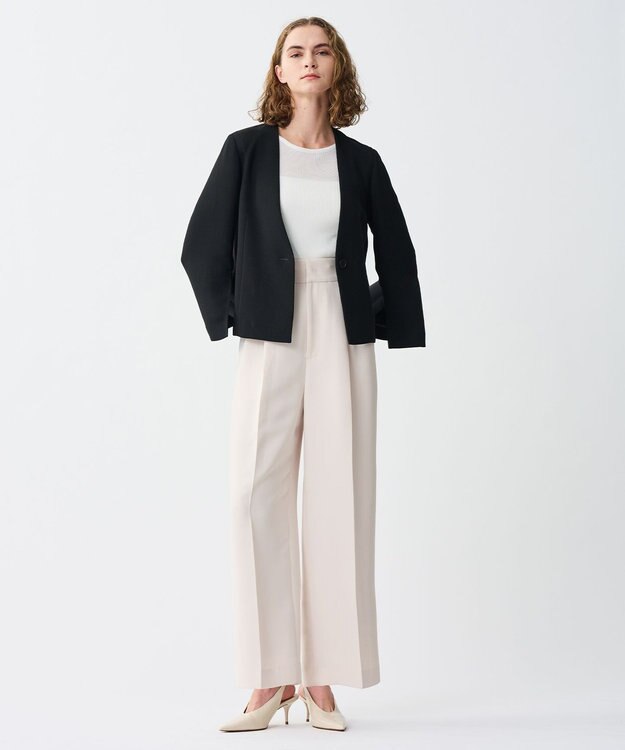 uncrave ウォッシャブル ダブルクロス スリットスリーブジャケット ブラック