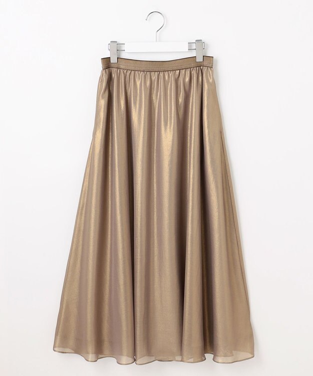 自由区 L 【カタログ掲載】シャイニーギャザー スカート ブロンズ
