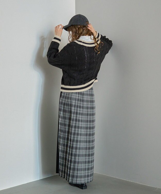 AMERICAN HOLIC シャギーチェックプリーツスカート Green