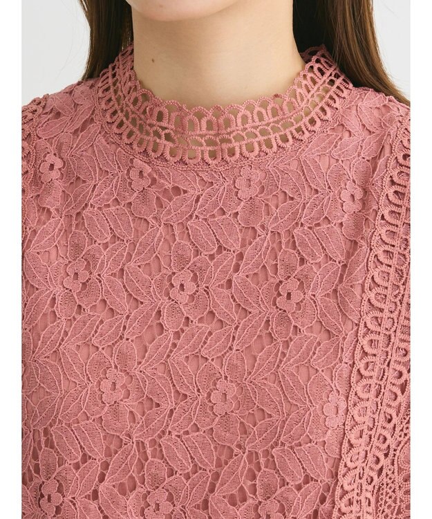 Green Parks ・Ｐｅｔｉｔ　Ｆｌｅｕｒ　フレンチレーシ－ブラウス Pink