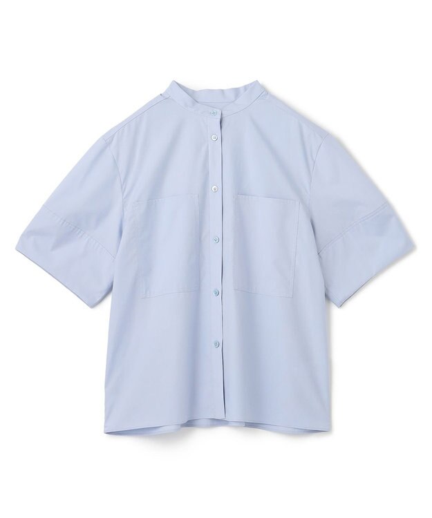 JOSEPH 【洗える】コットンシルク　フルオープンブラウス Sky blue