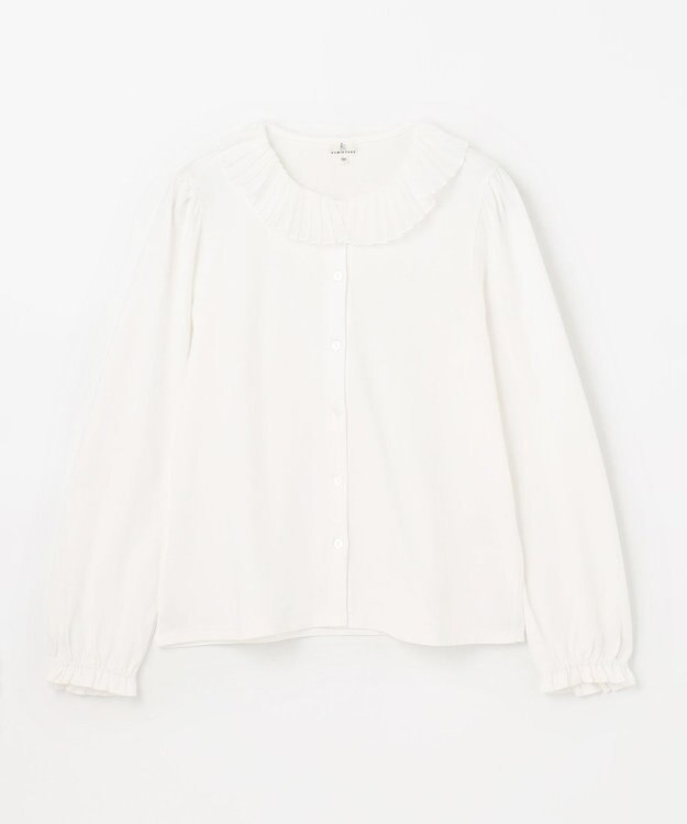 組曲 KIDS 【150-160㎝】プリーツカラー ブラウス オフホワイト系