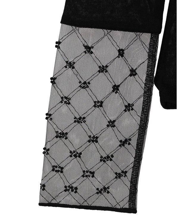 earth music&ecology チュールビジュープルオーバー Black